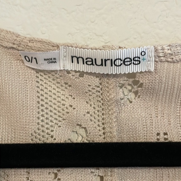 Maurice Women’s Vest Tan XL Lace Draped Open Front Aztec Asymmetrical Bohemian - Picture 9 of 14